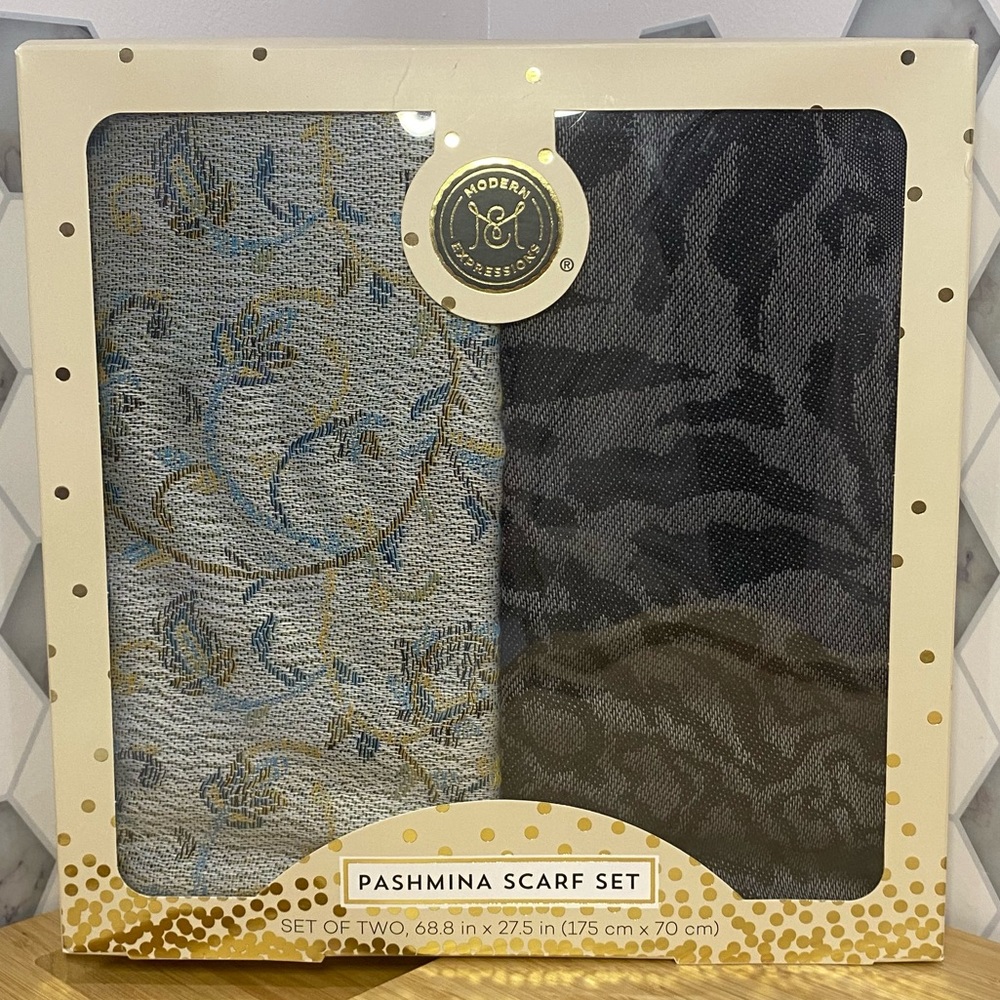 ✌🏼3/$30✌🏼Modern Expressions Pashmina Scarf 2pk Gift Set